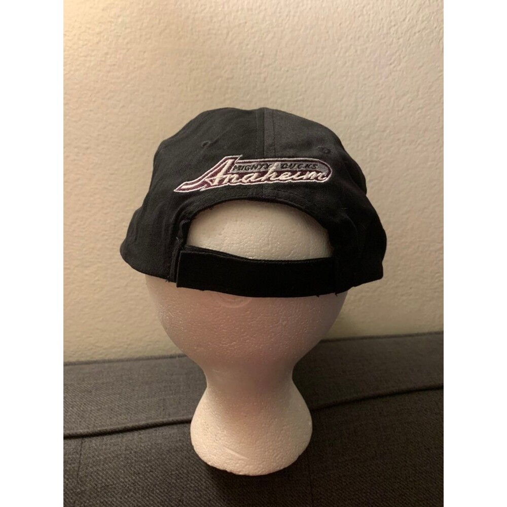NHL Hockey Mighty Ducks of Anaheim Adjustable Baseball Hat Cap Black - Picture 3 of 6